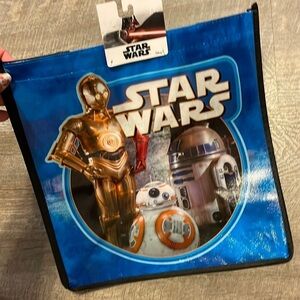 Disney Star Wars Robot Reusable Tote Bag Black with C-3PO, BB8 and R2-D2